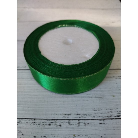 ОПТ Лента атласная с люрексом 2.5 см*25 ярдов цв. зеленый